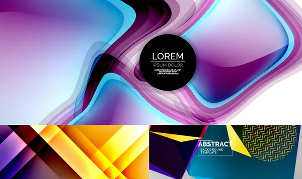 Set van minimale geometrische abstracte achtergronden. Vector illustraties voor covers, banners, flyers en posters en andere — Stockvector