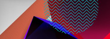 Düşük polyester 3 boyutlu geometrik şekiller, minimum soyut arkaplan. Kapaklar, afişler, el ilanları ve posterler için vektör illüstrasyonları