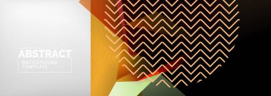 Düşük polyester 3 boyutlu geometrik şekiller, minimum soyut arkaplan. Kapaklar, afişler, el ilanları ve posterler için vektör illüstrasyonları