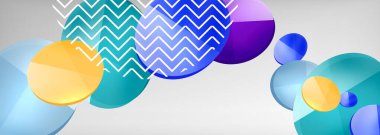 Soyut parlak yuvarlak şekiller vektör arkaplanı. Kapaklar, afişler, el ilanları ve posterler ve diğer şeyler için vektör fütüristik illüstrasyon