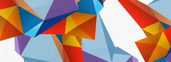 3D-Mosaik abstrakte Hintergründe, Low-Poly-Form geometrisches Design — Stockvektor