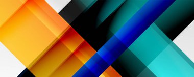 Gölge çizgileri, modern formlar, dikdörtgenler, kareler ve akışkan eğimlere sahip geometrik soyut arkaplanlar. Parlak renkli çizgiler serin arkaplanlar