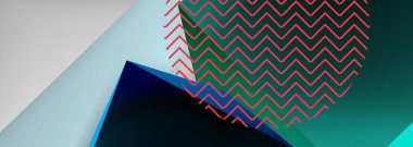 Düşük polyester 3 boyutlu geometrik şekiller, minimum soyut arkaplan. Kapaklar, afişler, el ilanları ve posterler için vektör illüstrasyonları