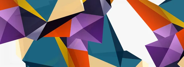 3D-Mosaik abstrakte Hintergründe, Low-Poly-Form geometrisches Design — Stockvektor