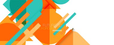 Basit daireler ve soyut arka plan üçgenleri. Kapaklar, afişler, el ilanları ve posterler ve diğer tasarımlar için vektör illüstrasyonu