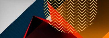 Düşük polyester 3 boyutlu geometrik şekiller, minimum soyut arkaplan. Kapaklar, afişler, el ilanları ve posterler için vektör illüstrasyonları