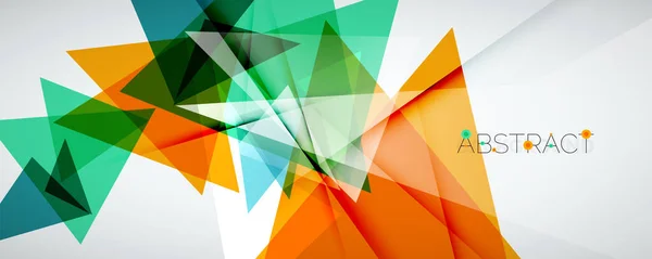 Geometryczne abstrakcyjne tło. Kolorowe trójkąty. Ilustracja wektorowa osłon, transparentów, ulotek i plakatów oraz pozostałych wzorów — Wektor stockowy