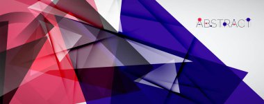 Geometrik soyut arkaplan. Renkli üçgen şekiller. Kapaklar, afişler, el ilanları ve posterler ve diğer tasarımlar için vektör illüstrasyonu