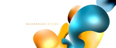 Kabarcıklar soyut arkaplan. Beyaz vektör şablonunda sıvı sıçramaları