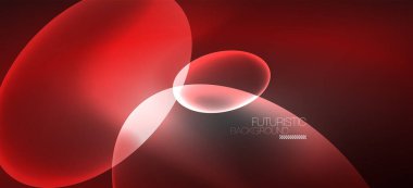 Neon elipsler soyut arkaplanlardır. Karanlıkta parlayan parlak yuvarlak şekiller. Kapaklar, afişler, el ilanları ve posterler ve diğer şeyler için vektör fütüristik çizimler