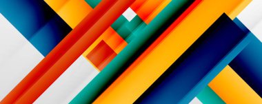 Gölge çizgileri, modern formlar, dikdörtgenler, kareler ve akışkan eğimlere sahip geometrik soyut arkaplanlar. Parlak renkli çizgiler serin arkaplanlar