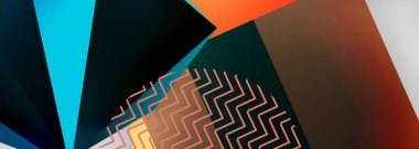 Düşük polyester 3 boyutlu geometrik şekiller, minimum soyut arkaplan. Kapaklar, afişler, el ilanları ve posterler için vektör illüstrasyonları