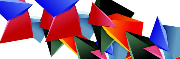 Triângulo mosaico abstrato fundo, 3d triangular baixo poli formas. Ilustração vetorial geométrica para capas, banners, folhetos e cartazes e outros —  Vetores de Stock