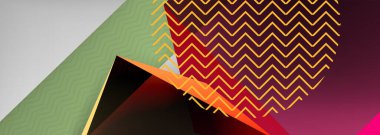 Düşük polyester 3 boyutlu geometrik şekiller, minimum soyut arkaplan. Kapaklar, afişler, el ilanları ve posterler için vektör illüstrasyonları