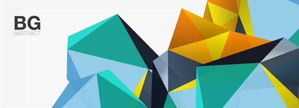 3D-Mosaik abstrakte Hintergründe, Low-Poly-Form geometrisches Design — Stockvektor