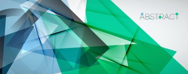 Geometrik soyut arkaplan. Renkli üçgen şekiller. Kapaklar, afişler, el ilanları ve posterler ve diğer tasarımlar için vektör illüstrasyonu