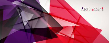 Geometrik soyut arkaplan. Renkli üçgen şekiller. Kapaklar, afişler, el ilanları ve posterler ve diğer tasarımlar için vektör illüstrasyonu