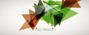 Geometrik soyut arkaplan. Renkli üçgen şekiller. Kapaklar, afişler, el ilanları ve posterler ve diğer tasarımlar için vektör illüstrasyonu