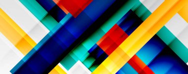 Gölge çizgileri, modern formlar, dikdörtgenler, kareler ve akışkan eğimlere sahip geometrik soyut arkaplanlar. Parlak renkli çizgiler serin arkaplanlar