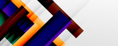 Gölge çizgileri, modern formlar, dikdörtgenler, kareler ve akışkan eğimlere sahip geometrik soyut arkaplanlar. Parlak renkli çizgiler serin arkaplanlar