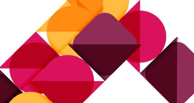 Basit daireler ve soyut arka plan üçgenleri. Kapaklar, afişler, el ilanları ve posterler ve diğer tasarımlar için vektör illüstrasyonu