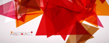 Geometrik soyut arkaplan. Renkli üçgen şekiller. Kapaklar, afişler, el ilanları ve posterler ve diğer tasarımlar için vektör illüstrasyonu