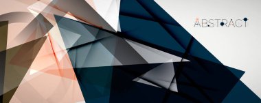 Geometrik soyut arkaplan. Renkli üçgen şekiller. Kapaklar, afişler, el ilanları ve posterler ve diğer tasarımlar için vektör illüstrasyonu