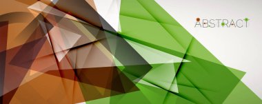 Geometrik soyut arkaplan. Renkli üçgen şekiller. Kapaklar, afişler, el ilanları ve posterler ve diğer tasarımlar için vektör illüstrasyonu