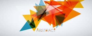 Geometrik soyut arkaplan. Renkli üçgen şekiller. Kapaklar, afişler, el ilanları ve posterler ve diğer tasarımlar için vektör illüstrasyonu