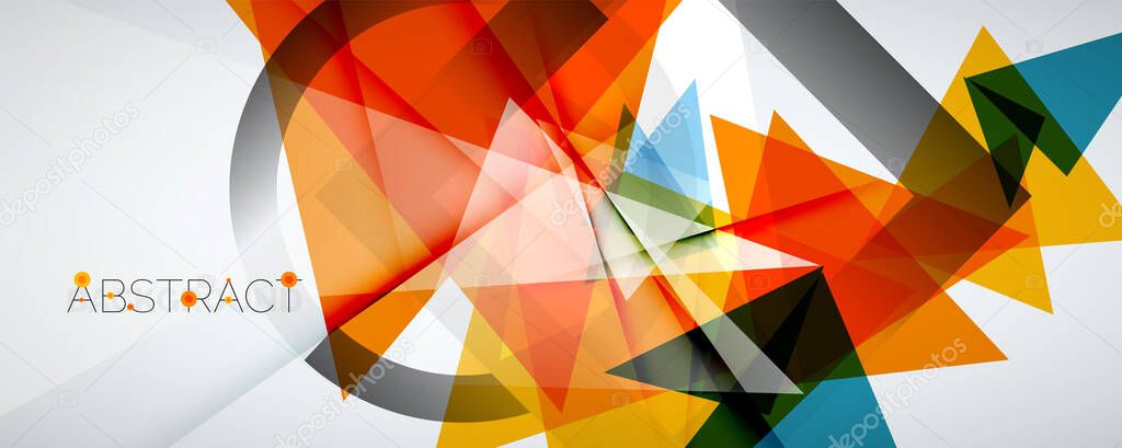 Geometric abstract background. Color triangle shapes. Vector illustration for covers, banners, flyers and posters and other designs