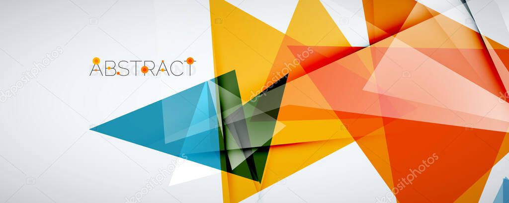 Geometric abstract background. Color triangle shapes. Vector illustration for covers, banners, flyers and posters and other designs