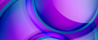 Çemberler ve baloncuklar soyut arka plan. Web pankartı, uygulama veya poster için sıvı yuvarlak şekiller