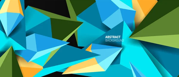 3d low poly abstract shape background vector illustration — Stock Vector