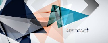 Geometrik soyut arkaplan. Renkli üçgen şekiller. Kapaklar, afişler, el ilanları ve posterler ve diğer tasarımlar için vektör illüstrasyonu