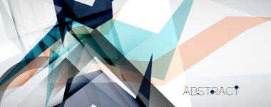 Geometrik soyut arkaplan. Renkli üçgen şekiller. Kapaklar, afişler, el ilanları ve posterler ve diğer tasarımlar için vektör illüstrasyonu