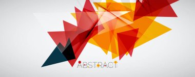 Geometrik soyut arkaplan. Renkli üçgen şekiller. Kapaklar, afişler, el ilanları ve posterler ve diğer tasarımlar için vektör illüstrasyonu