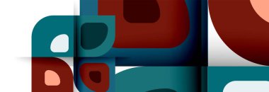 Soyut yuvarlak şekiller ve gölge efektleri tekrarlanan vektör modern geometrik arkaplan kümesi