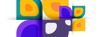 Soyut yuvarlak şekiller ve gölge efektleri tekrarlanan vektör modern geometrik arkaplan kümesi