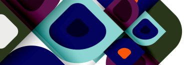 Soyut yuvarlak şekiller ve gölge efektleri tekrarlanan vektör modern geometrik arkaplan kümesi