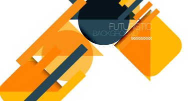 Üçgenleri ve daireleri olan temiz, minimal geometrik soyut bir arka plan. Kapaklar, afişler, el ilanları ve posterler ve diğer tasarımlar için vektör illüstrasyonu