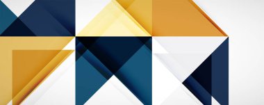 Vektör üçgen geometrik arkaplan kümesi. Kapaklar, afişler, el ilanları ve posterler ve diğer tasarımlar için vektör illüstrasyonu