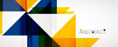 Geometrik soyut arkaplan. Tekno renk üçgen şekilleri. Kapaklar, afişler, el ilanları ve posterler ve diğer tasarımlar için vektör illüstrasyonu