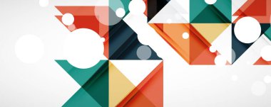 Vektör üçgen geometrik arkaplan kümesi. Kapaklar, afişler, el ilanları ve posterler ve diğer tasarımlar için vektör illüstrasyonu