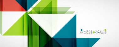 Geometrik soyut arkaplan. Tekno renk üçgen şekilleri. Kapaklar, afişler, el ilanları ve posterler ve diğer tasarımlar için vektör illüstrasyonu