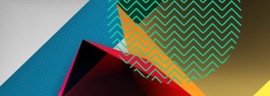 Düşük polyester 3 boyutlu geometrik şekiller, minimum soyut arkaplan. Kapaklar, afişler, el ilanları ve posterler için vektör illüstrasyonları