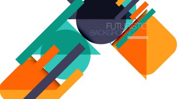 Üçgenleri ve daireleri olan temiz, minimal geometrik soyut bir arka plan. Kapaklar, afişler, el ilanları ve posterler ve diğer tasarımlar için vektör illüstrasyonu