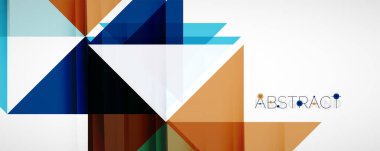 Geometrik soyut arkaplan. Tekno renk üçgen şekilleri. Kapaklar, afişler, el ilanları ve posterler ve diğer tasarımlar için vektör illüstrasyonu