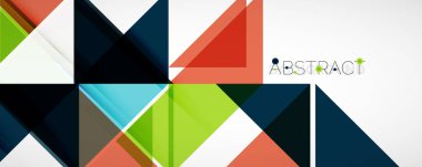 Geometrik soyut arkaplan. Tekno renk üçgen şekilleri. Kapaklar, afişler, el ilanları ve posterler ve diğer tasarımlar için vektör illüstrasyonu