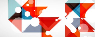 Vektör üçgen geometrik arkaplan kümesi. Kapaklar, afişler, el ilanları ve posterler ve diğer tasarımlar için vektör illüstrasyonu