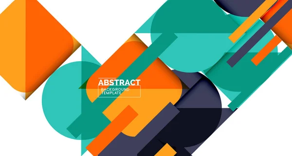 Limpie el fondo abstracto geométrico mínimo con triángulos y círculos. Ilustración vectorial para portadas, pancartas, volantes y carteles y otros diseños — Vector de stock